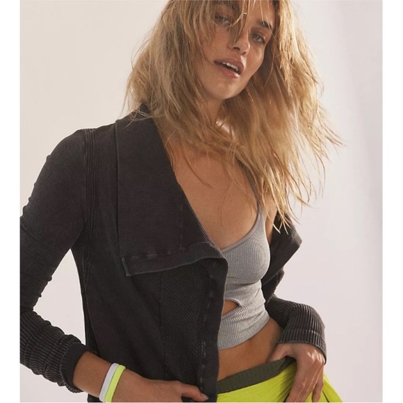 EUC Free People Movement Mercury Moto Jacket in Washed Black - Picture 3 of 13